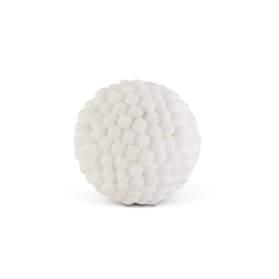 6 Inch White Pom Pom Ball Ornament