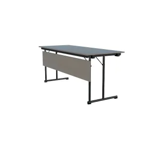 Ash Classroom Rectangle Table L 120 x W 60 x H 75 cm, MDF Laminated Table Tops With Black Metal Folding Legs.