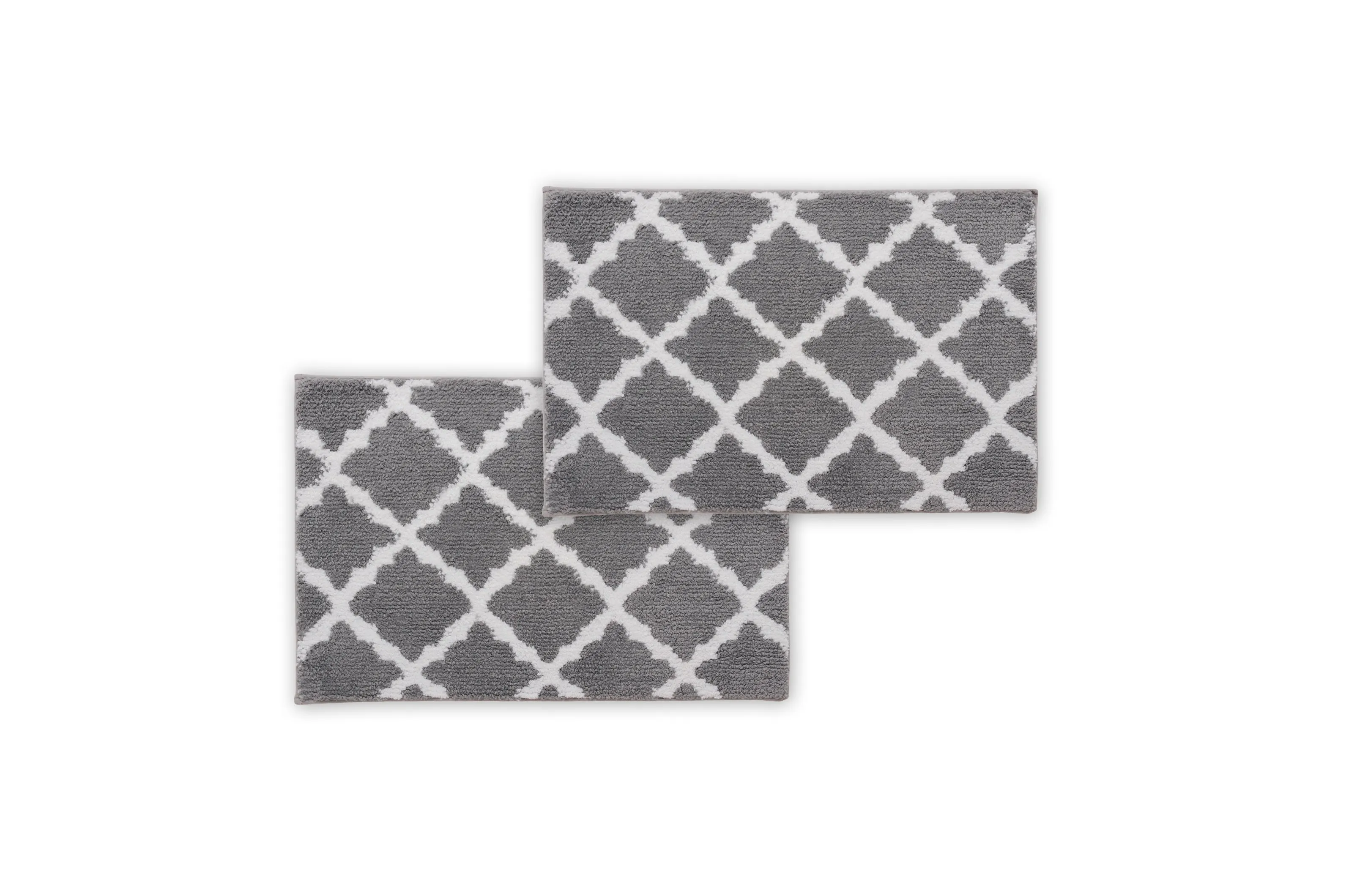 Bibb Home 1-2 Pack Trellis Micro Shag Bath Rugs