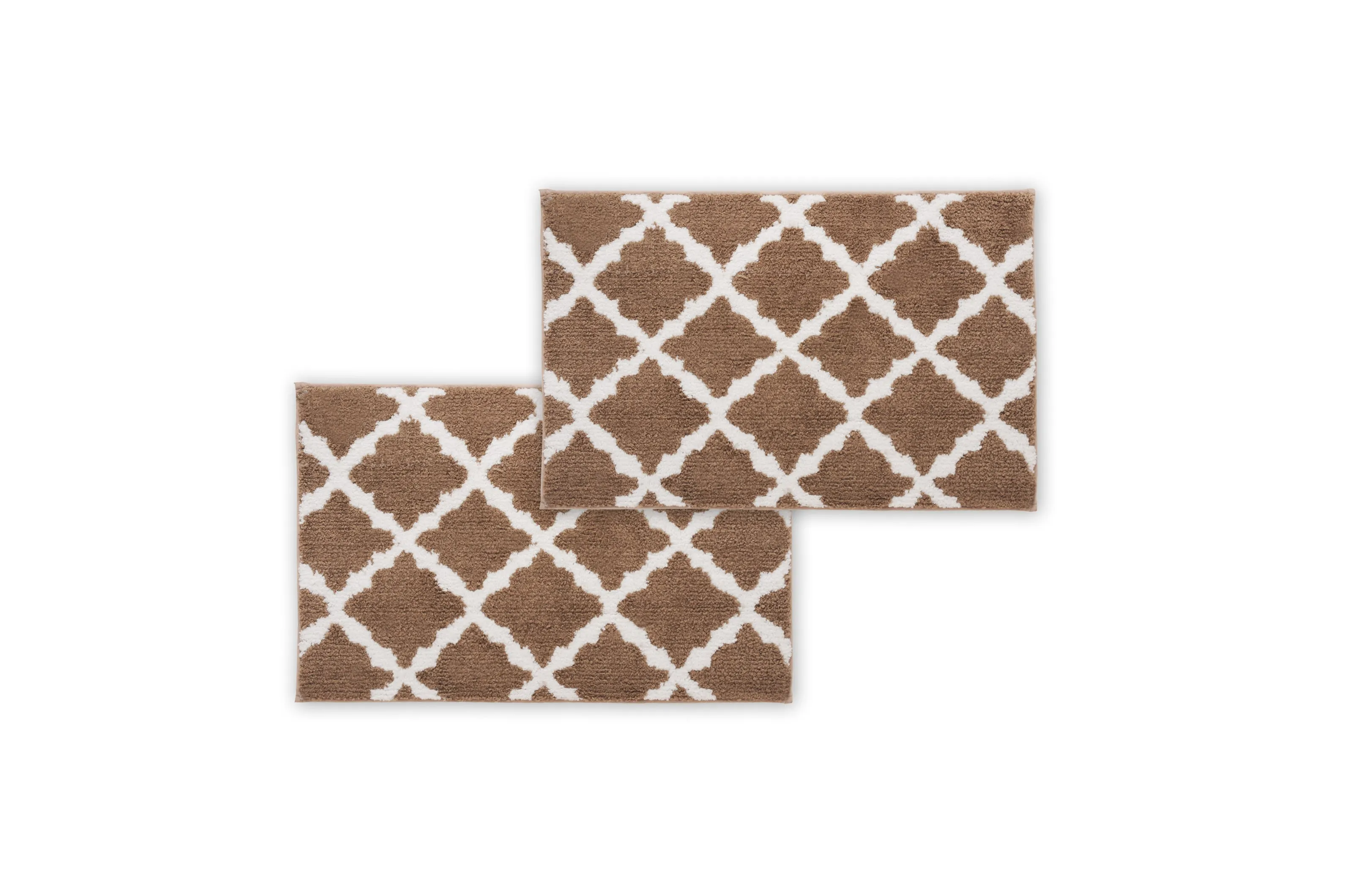 Bibb Home 1-2 Pack Trellis Micro Shag Bath Rugs