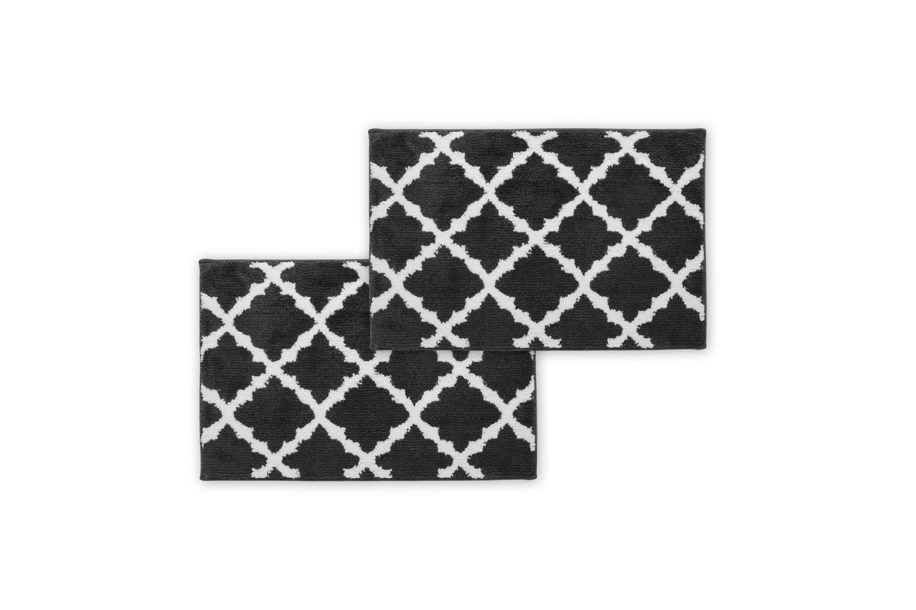 Bibb Home 1-2 Pack Trellis Micro Shag Bath Rugs