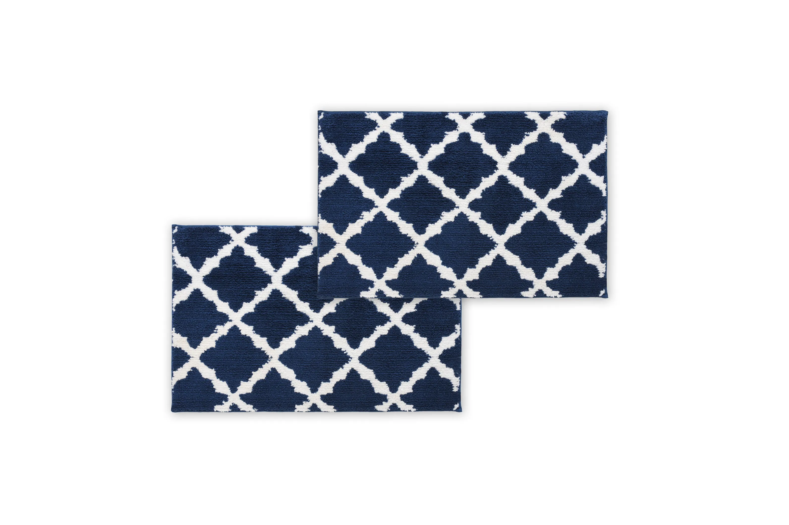Bibb Home 1-2 Pack Trellis Micro Shag Bath Rugs
