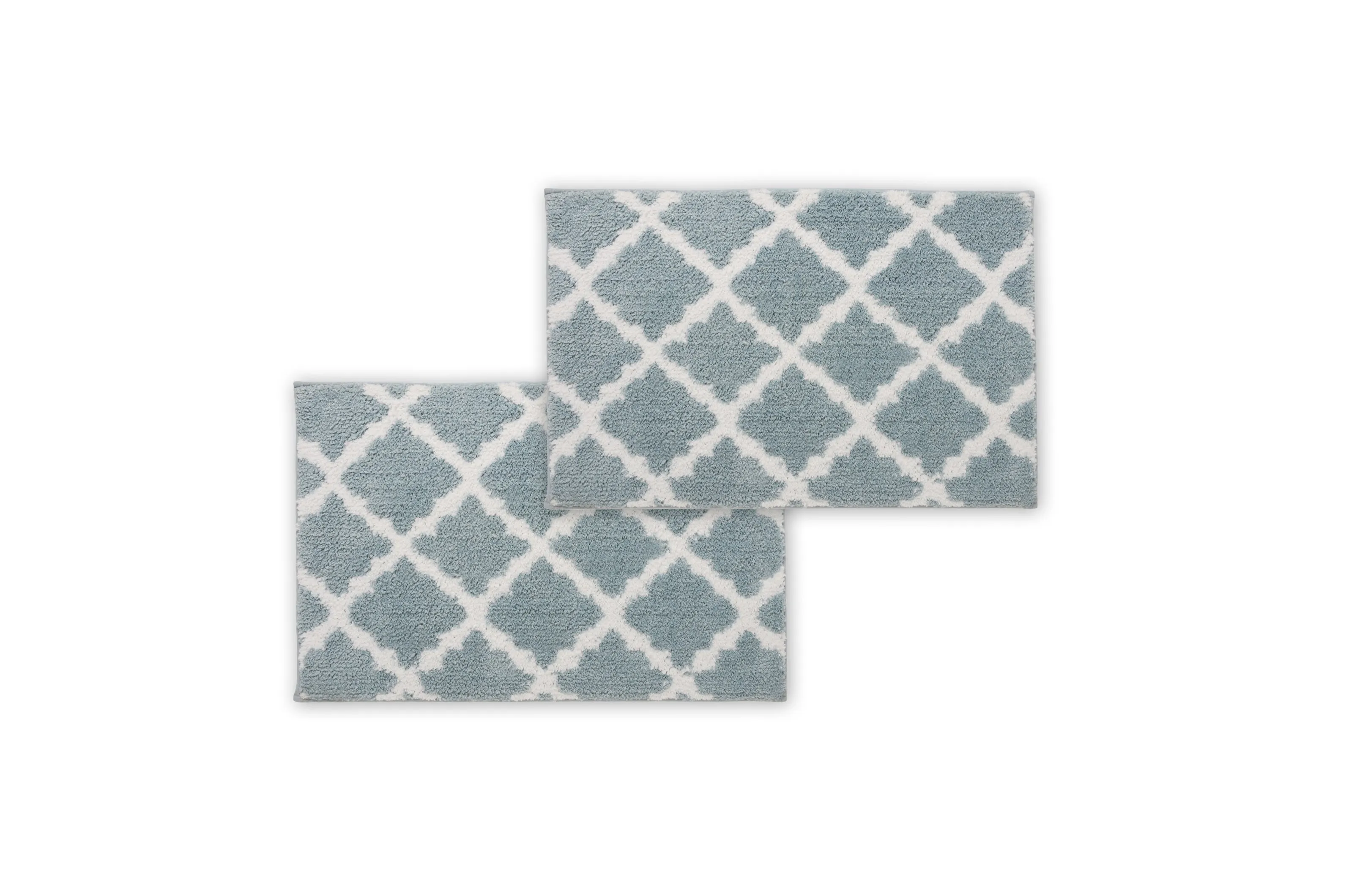 Bibb Home 1-2 Pack Trellis Micro Shag Bath Rugs