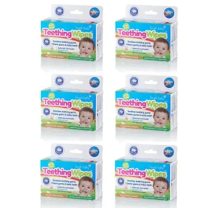 Biodegradable Baby Teething Wipes | Teething Remedies For Babies - 6 Pack