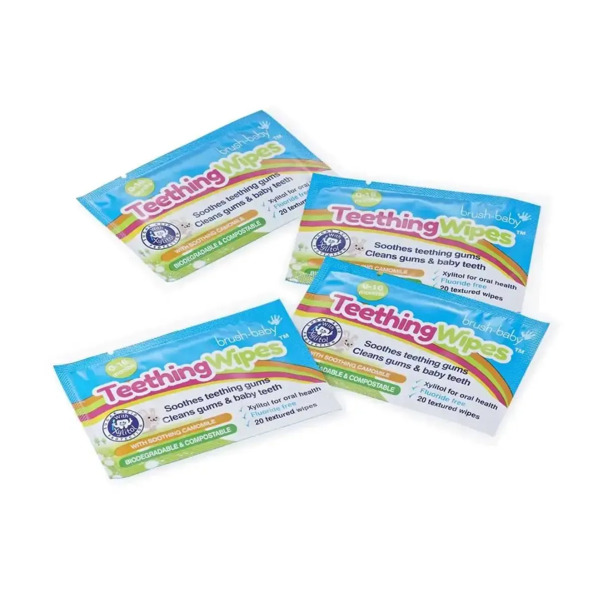 Biodegradable Baby Teething Wipes | Teething Remedies For Babies - 6 Pack