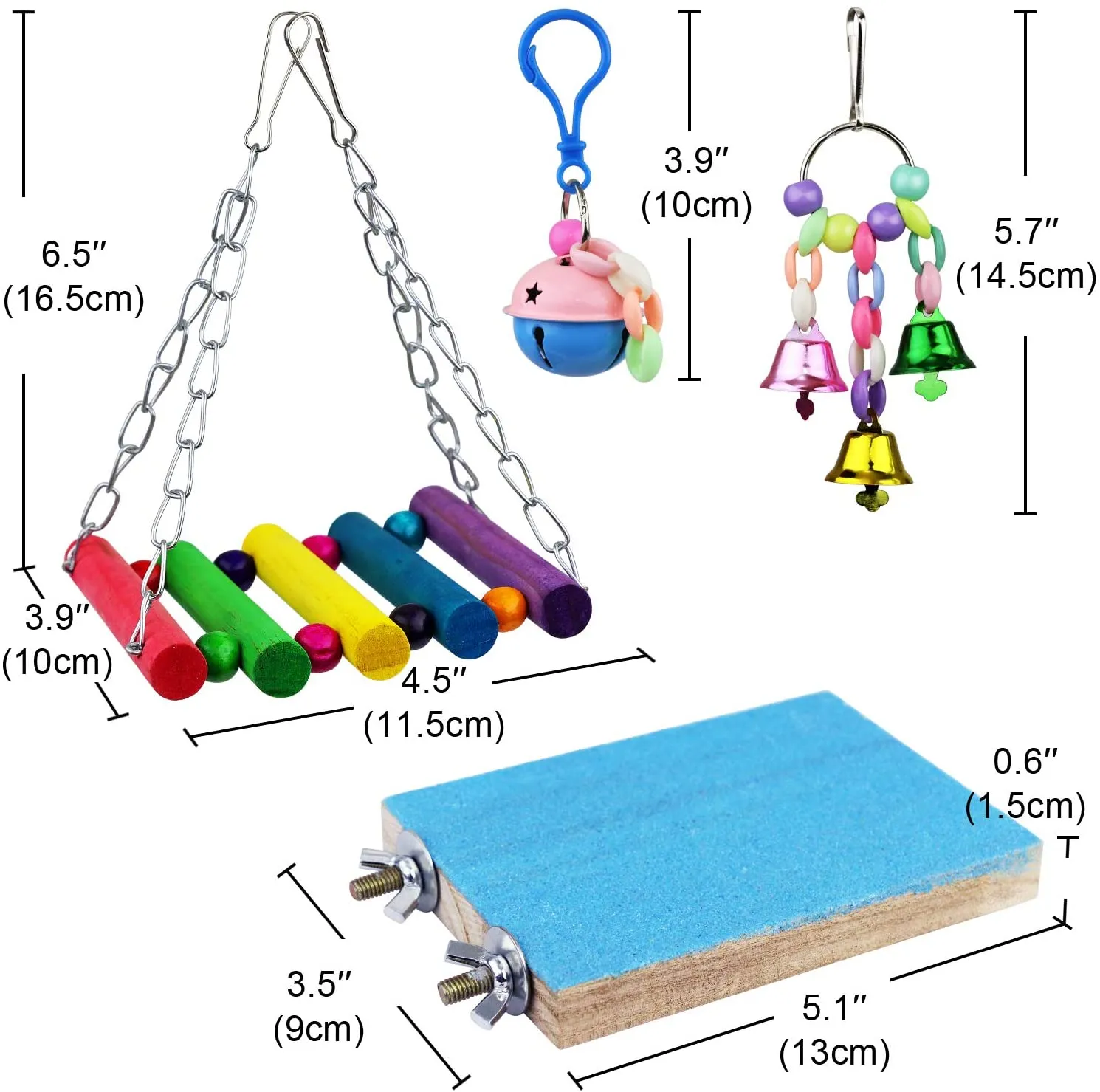 Bird Toys 8 Pack Parrot Toys for Small Parakeets Cockatiels