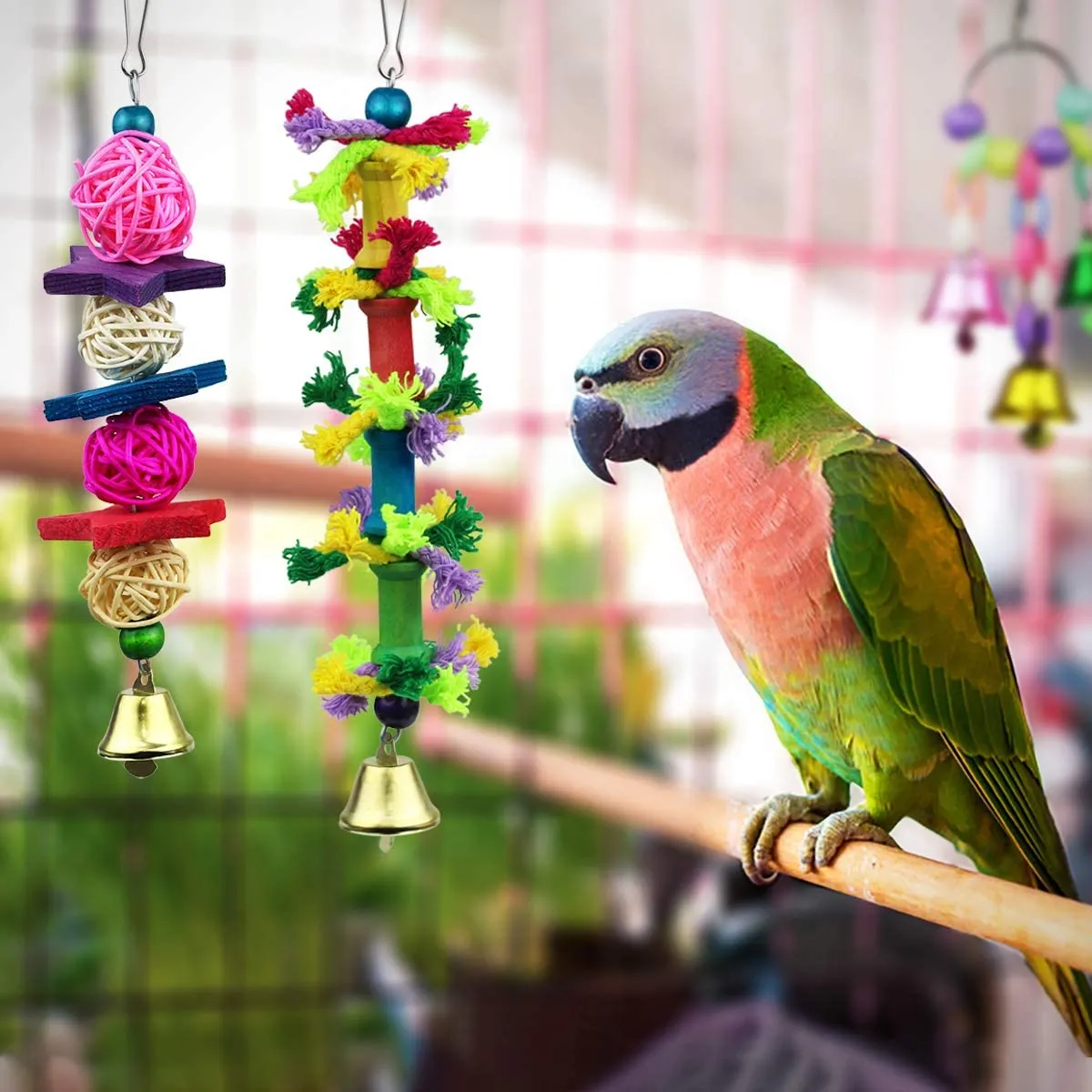 Bird Toys 8 Pack Parrot Toys for Small Parakeets Cockatiels