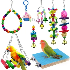 Bird Toys 8 Pack Parrot Toys for Small Parakeets Cockatiels
