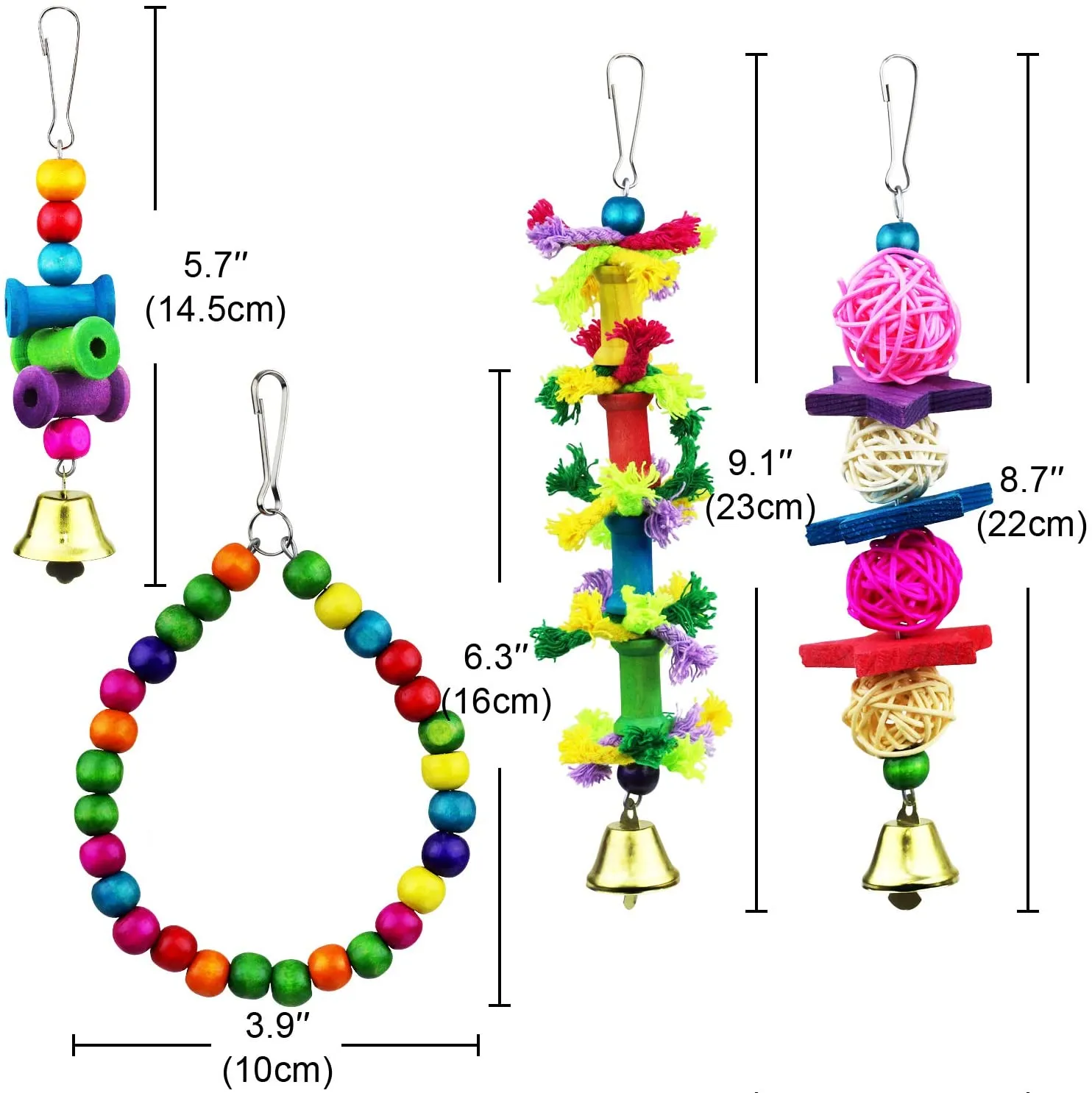 Bird Toys 8 Pack Parrot Toys for Small Parakeets Cockatiels