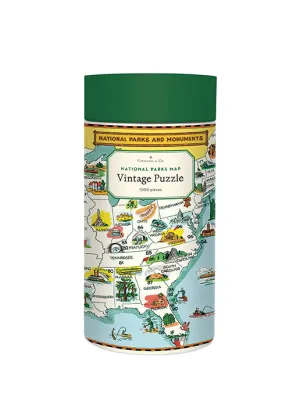 Cavallini & Co. National Parks Map 1000 Piece Puzzle