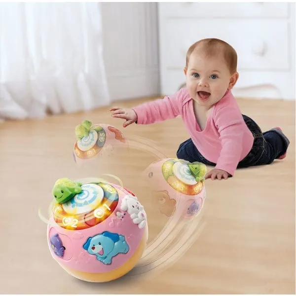 Copy of VTECH  Crawl & Learn Bright Lights Ball (Pink): Ball rolls on its own! This sweet baby toy has a built-in motor that moves the ball - 80-184953