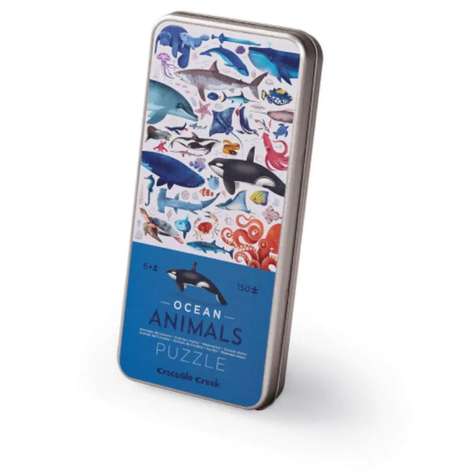 Crocodile Creek 150 pc tin puzzle - ocean animals
