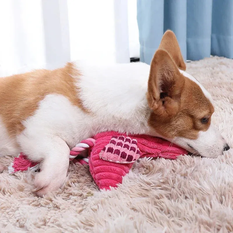 Cute and Durable Plush Squeaky Dog Toys in Animal Shapes