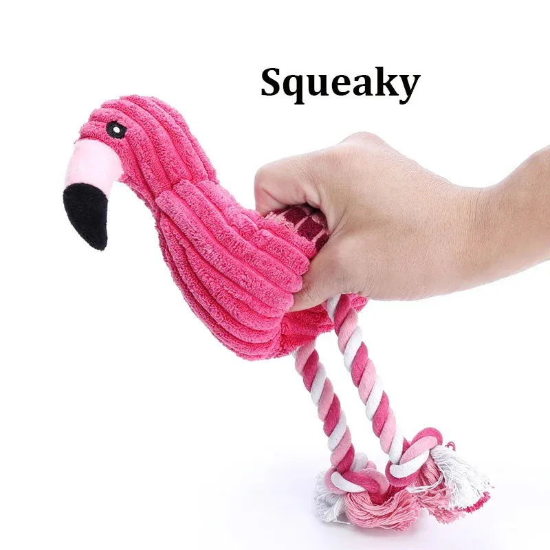 Cute and Durable Plush Squeaky Dog Toys in Animal Shapes