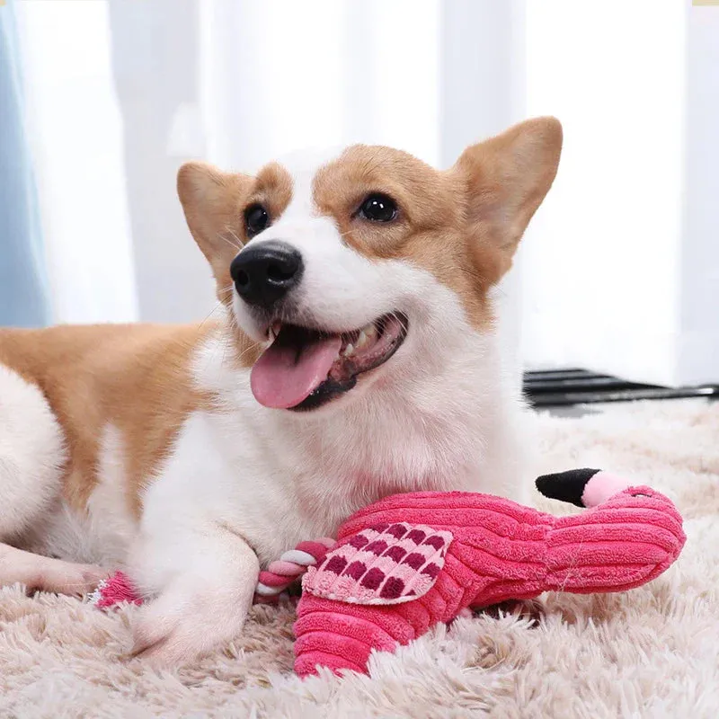 Cute and Durable Plush Squeaky Dog Toys in Animal Shapes