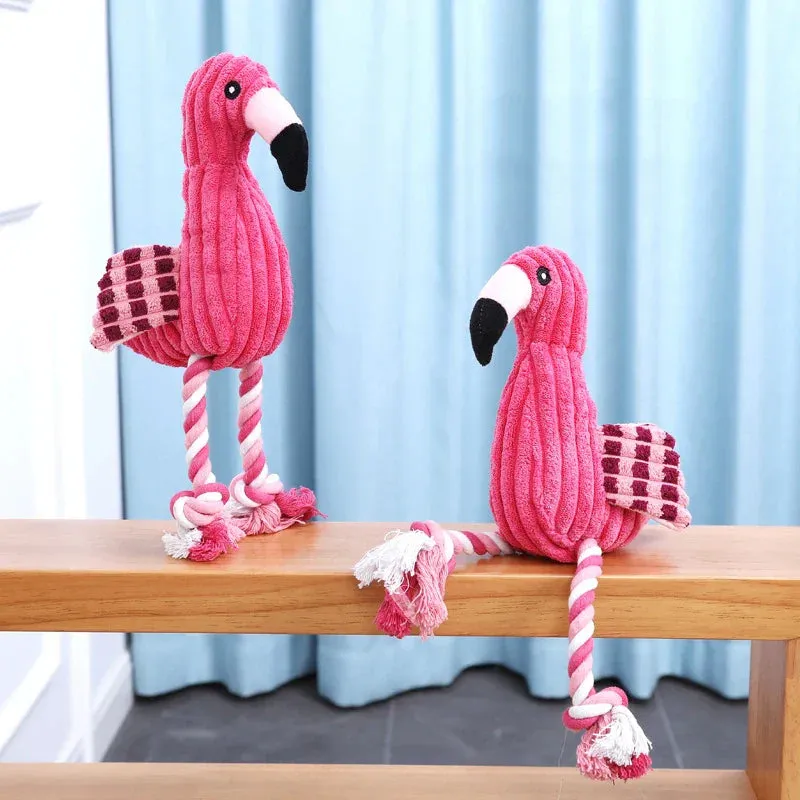 Cute and Durable Plush Squeaky Dog Toys in Animal Shapes