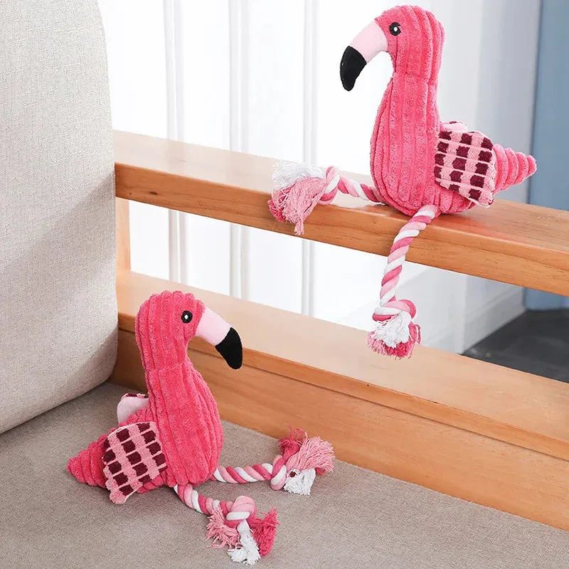 Cute and Durable Plush Squeaky Dog Toys in Animal Shapes