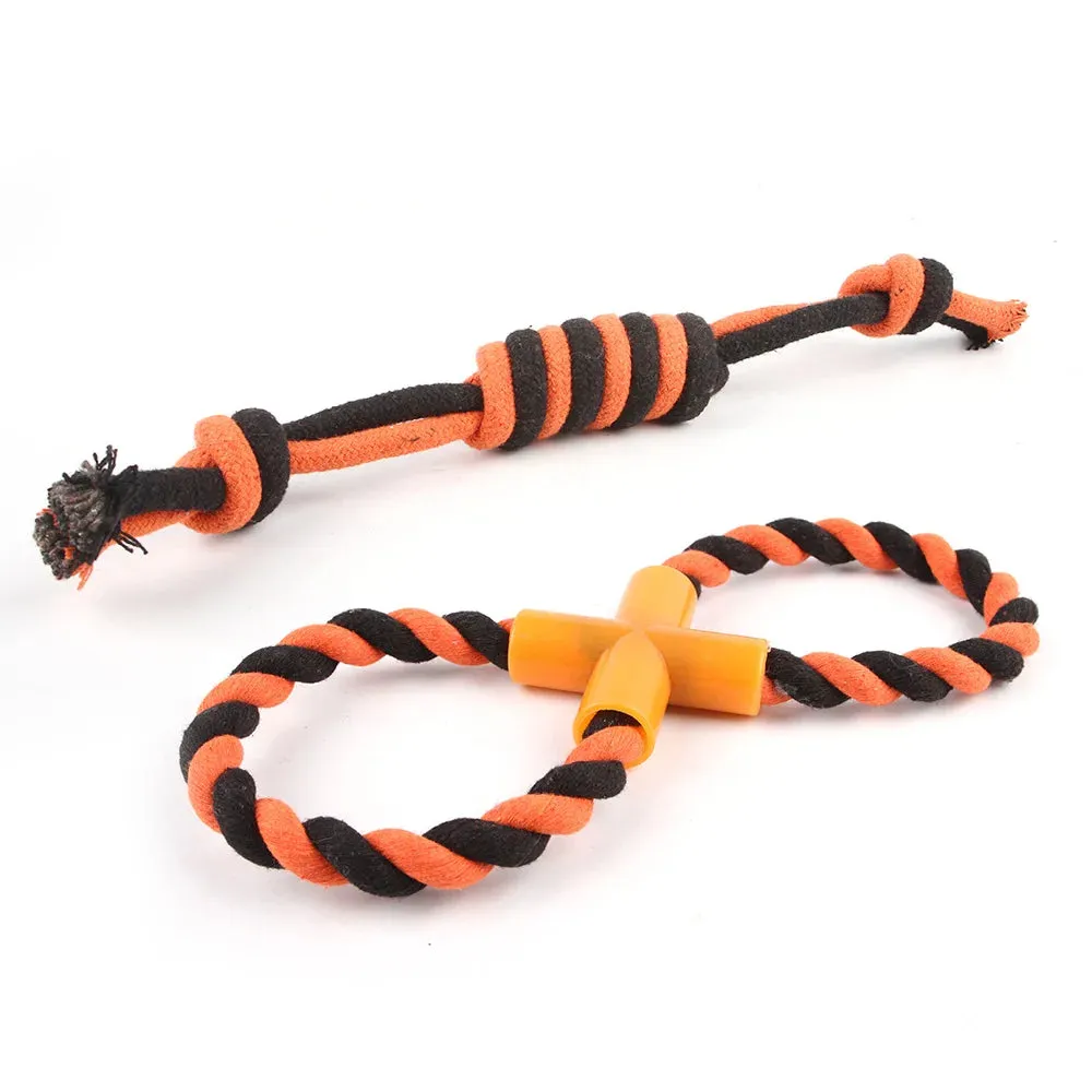Dog Chew Toys - Durable Knot Rope Ball and Dumb bell
