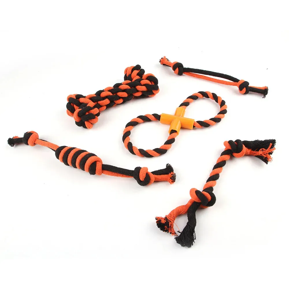Dog Chew Toys - Durable Knot Rope Ball and Dumb bell