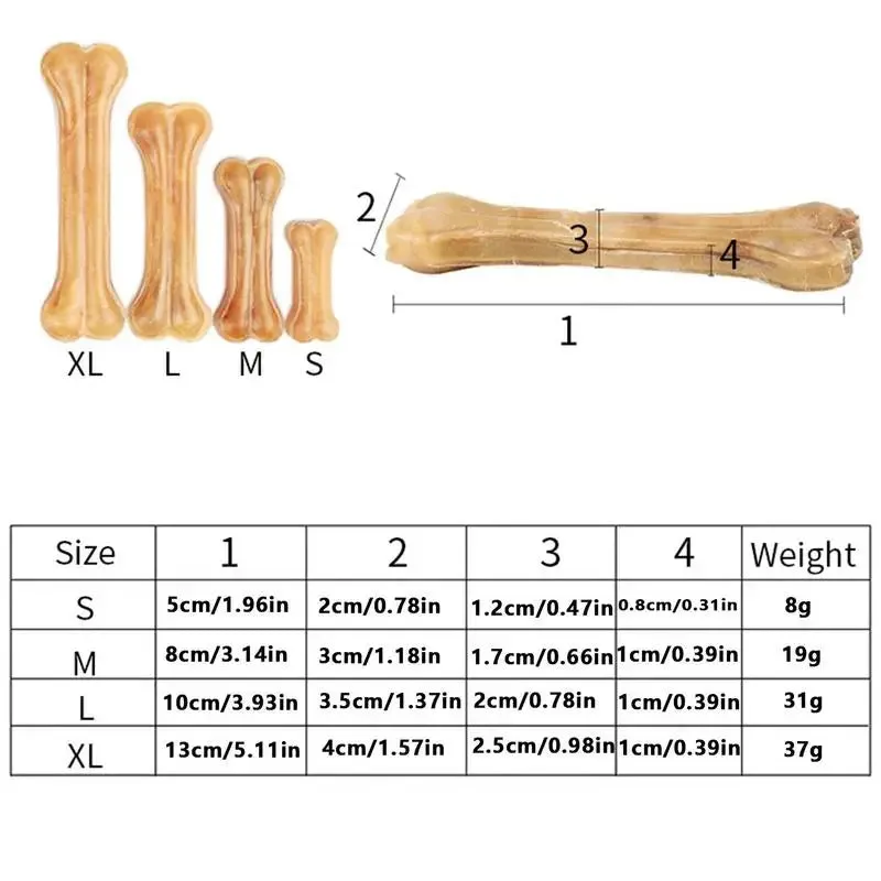 Durable Cowhide Chew Bones for Medium & Large Dogs