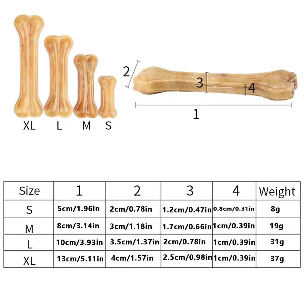 Durable Cowhide Chew Bones for Medium & Large Dogs