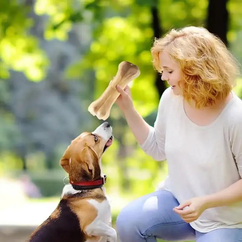 Durable Cowhide Chew Bones for Medium & Large Dogs