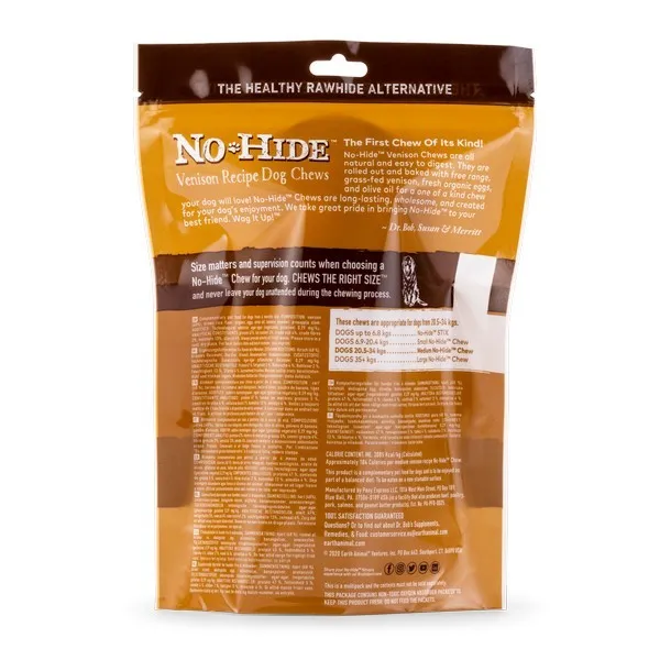 Earth Animal No Hide® Venison Medium Chews Dog Treat 2pk - 120g