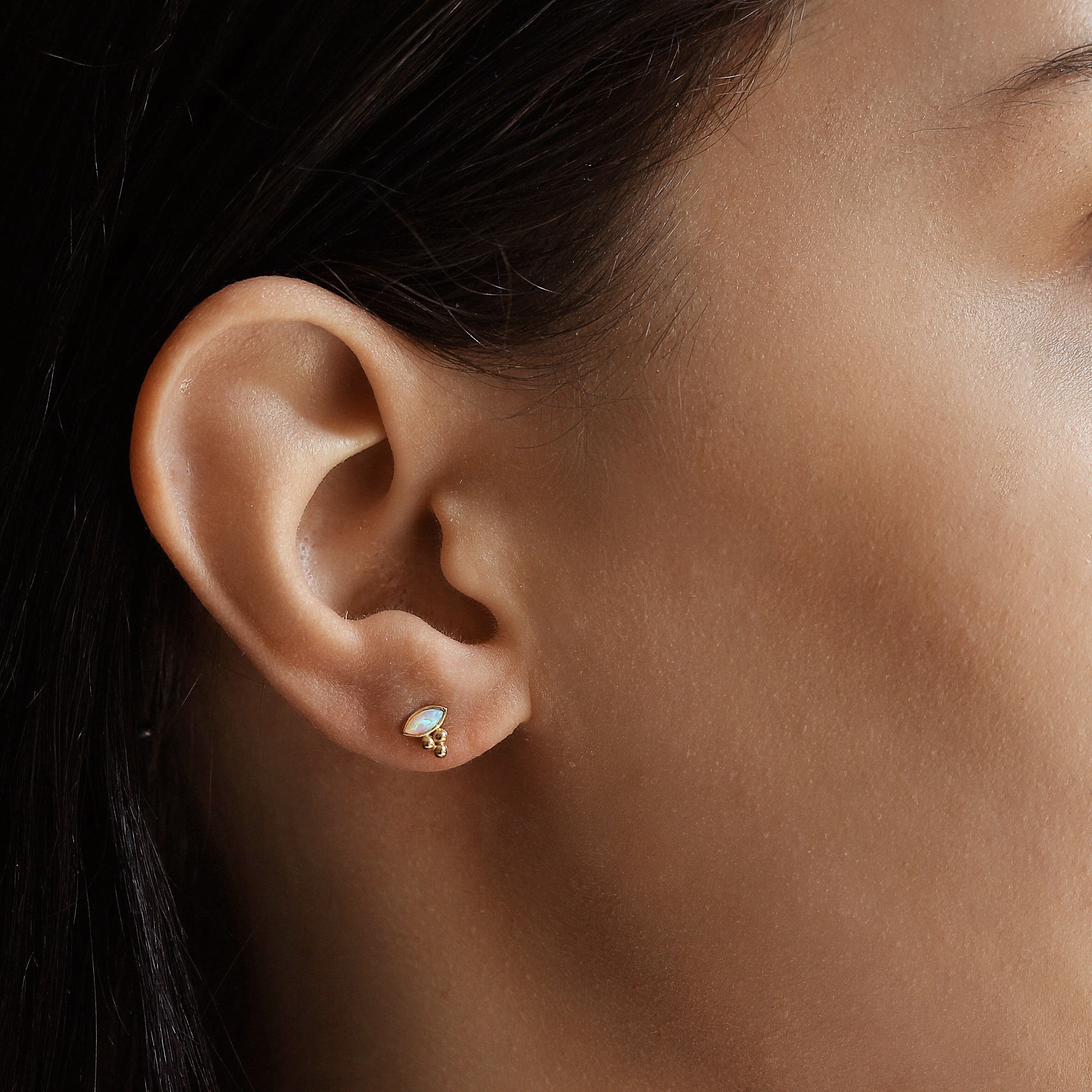 East-West Opal Studs