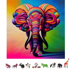 Elephant 500 Piece Wooden Jigsaw Puzzle