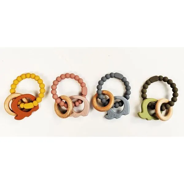 Elephant Teetherg Ring Blue & Natural 14cm