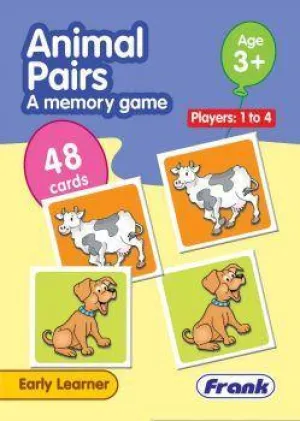 Frank Animal Pairs A Memory Game – 48 Cards, Early Learner Matching Picture Card Game with Animal Images for Ages 3 & Above