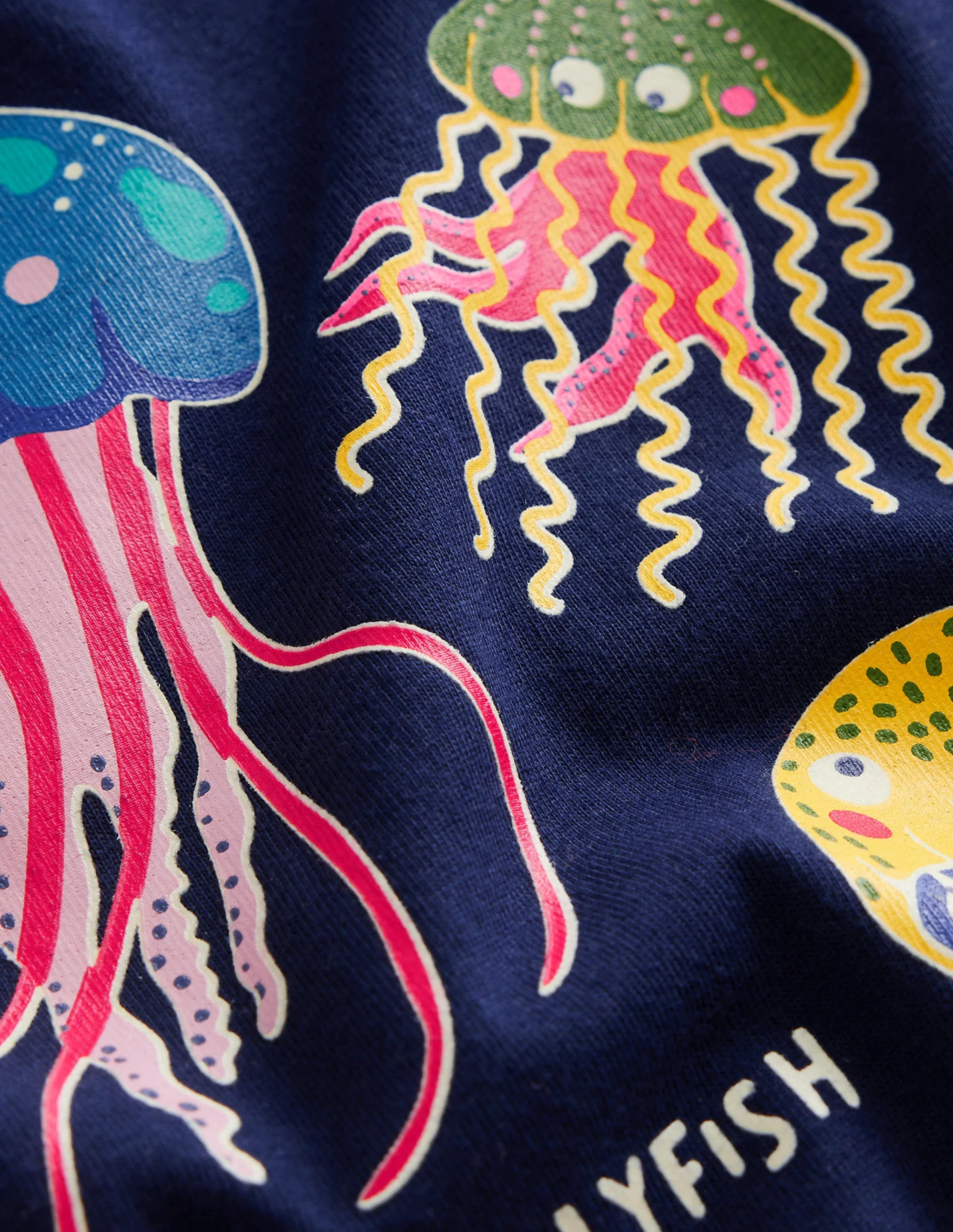 Glow-in-the-dark T-shirt-College Navy Jellyfish