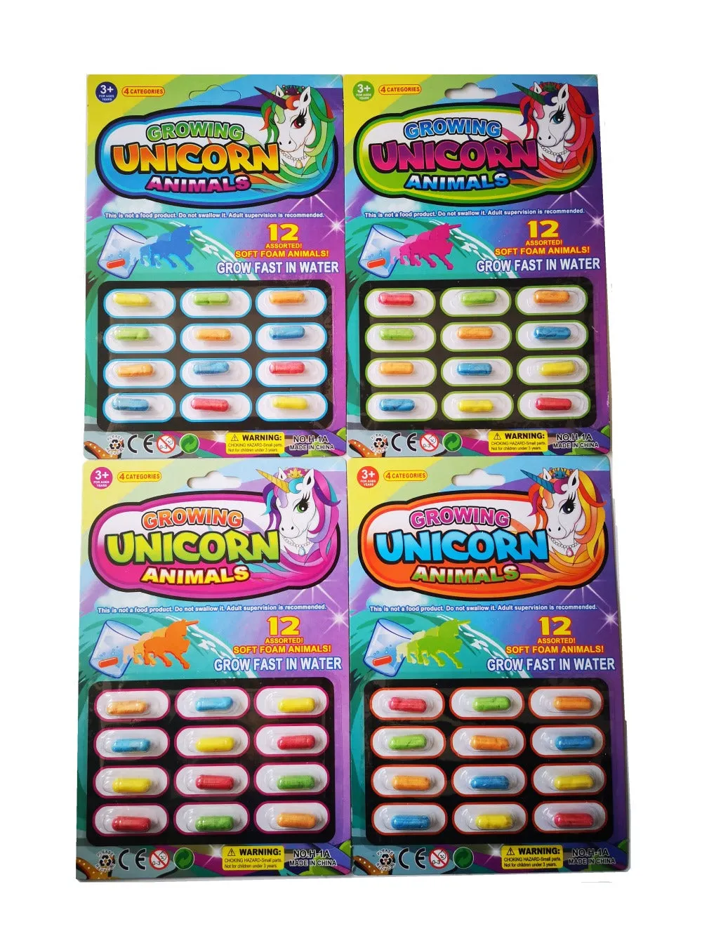 Growing Animlas - Assorted Soft Foam Animals- 4 x Packs