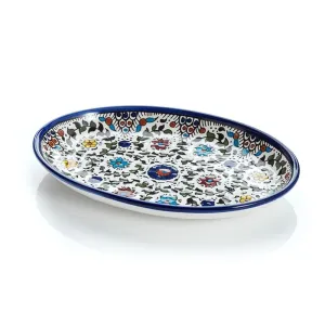 Hand-painted West Bank Oval Tray