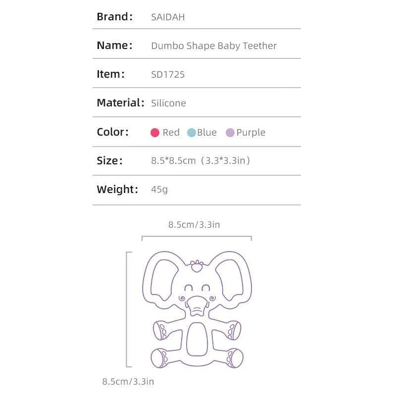 High Quality Elephant Shape Teether for Babies to Soothe their Gums