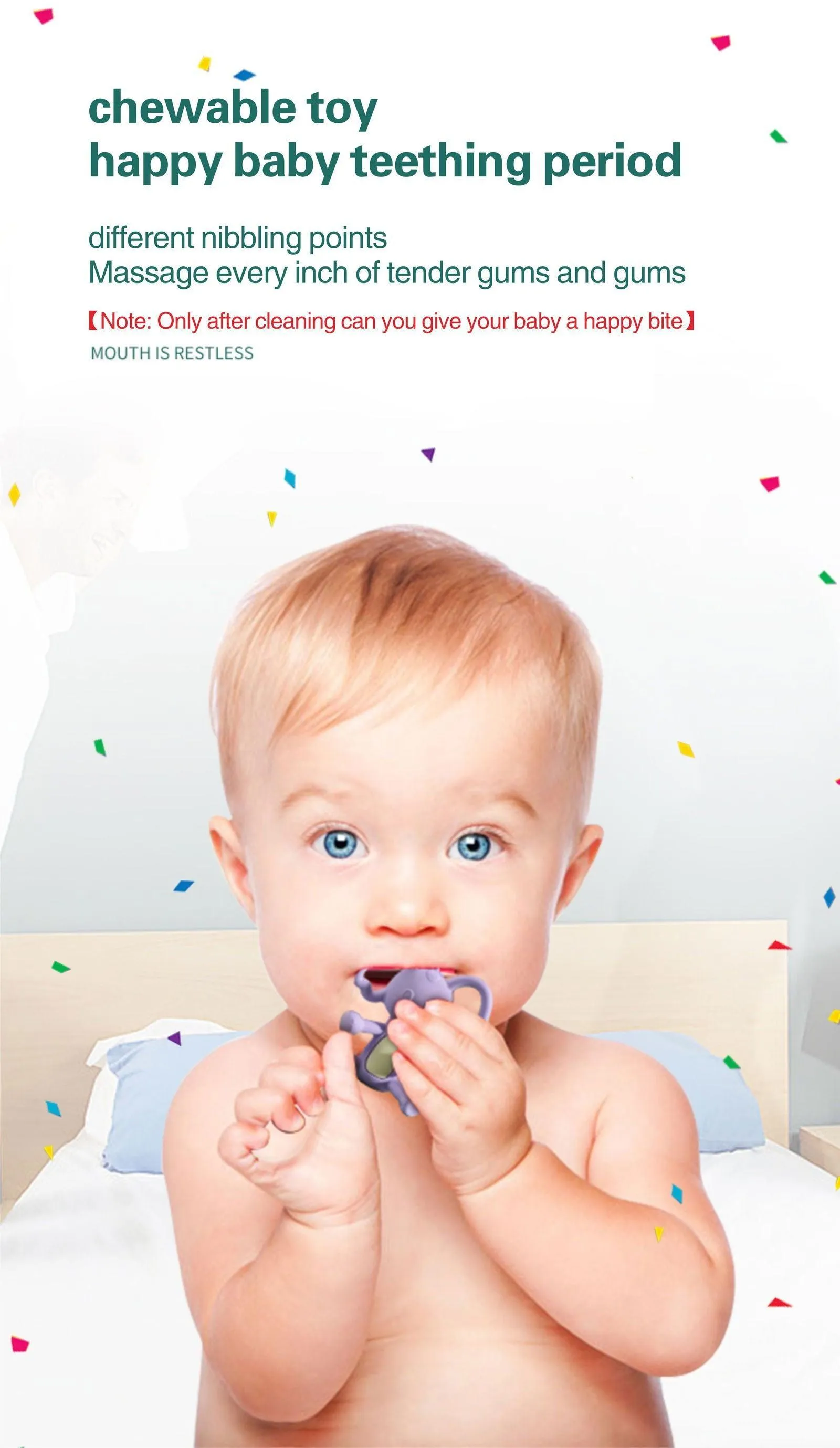 High Quality Elephant Shape Teether for Babies to Soothe their Gums