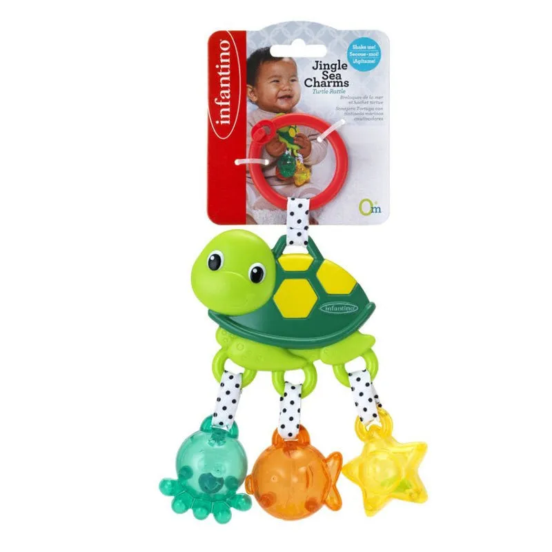Infantino Jingle Sea Charms Turtle Rattle _ 0M 
