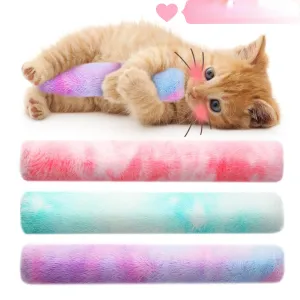Interactive Plush Catnip Chew Toy for Cats - Colorful Tie-Dye Design