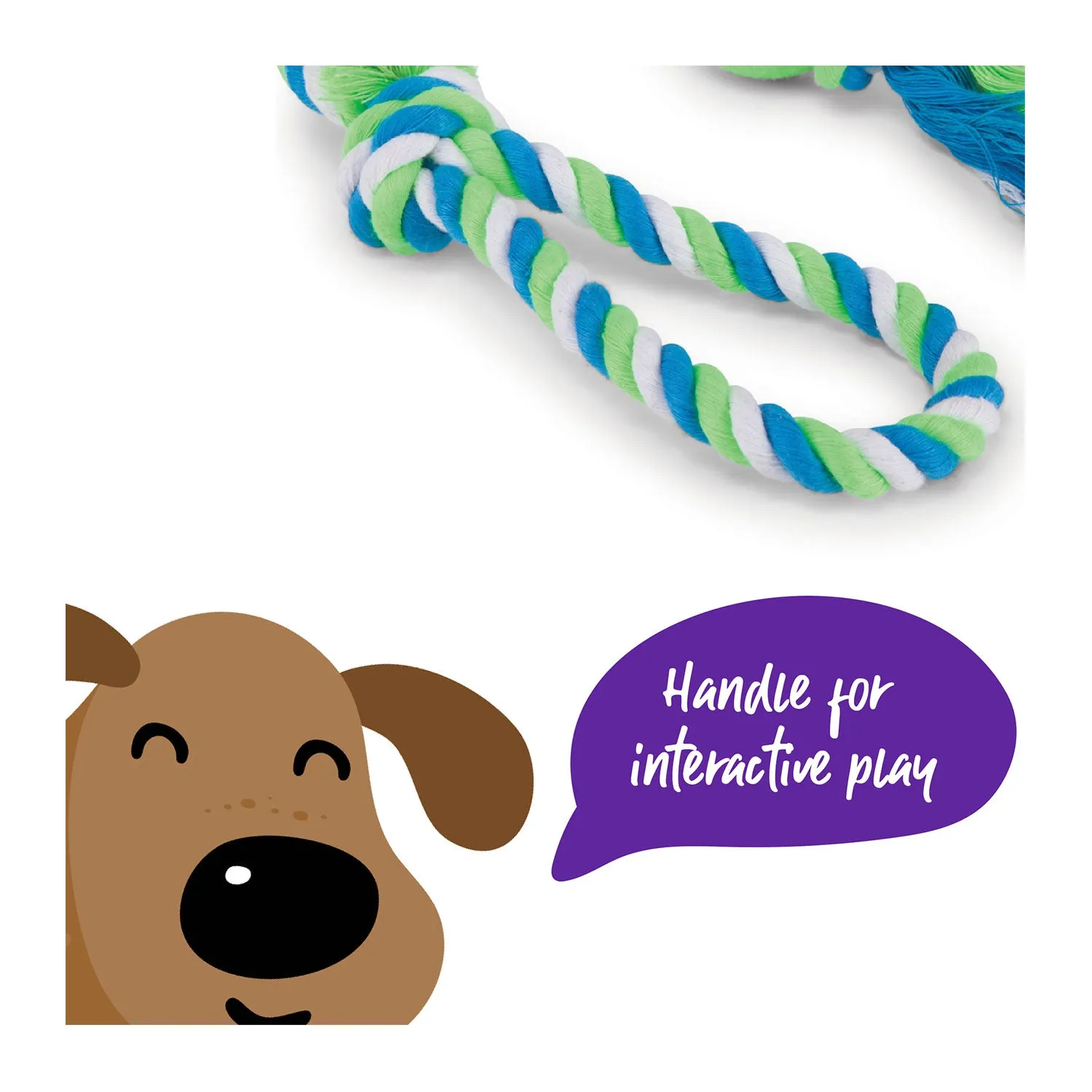 Kazoo Twisted Rope Sling Tennis Ball Dog Toy