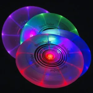 LED Light Up Glow In The Dark Frisbees - Multi Color