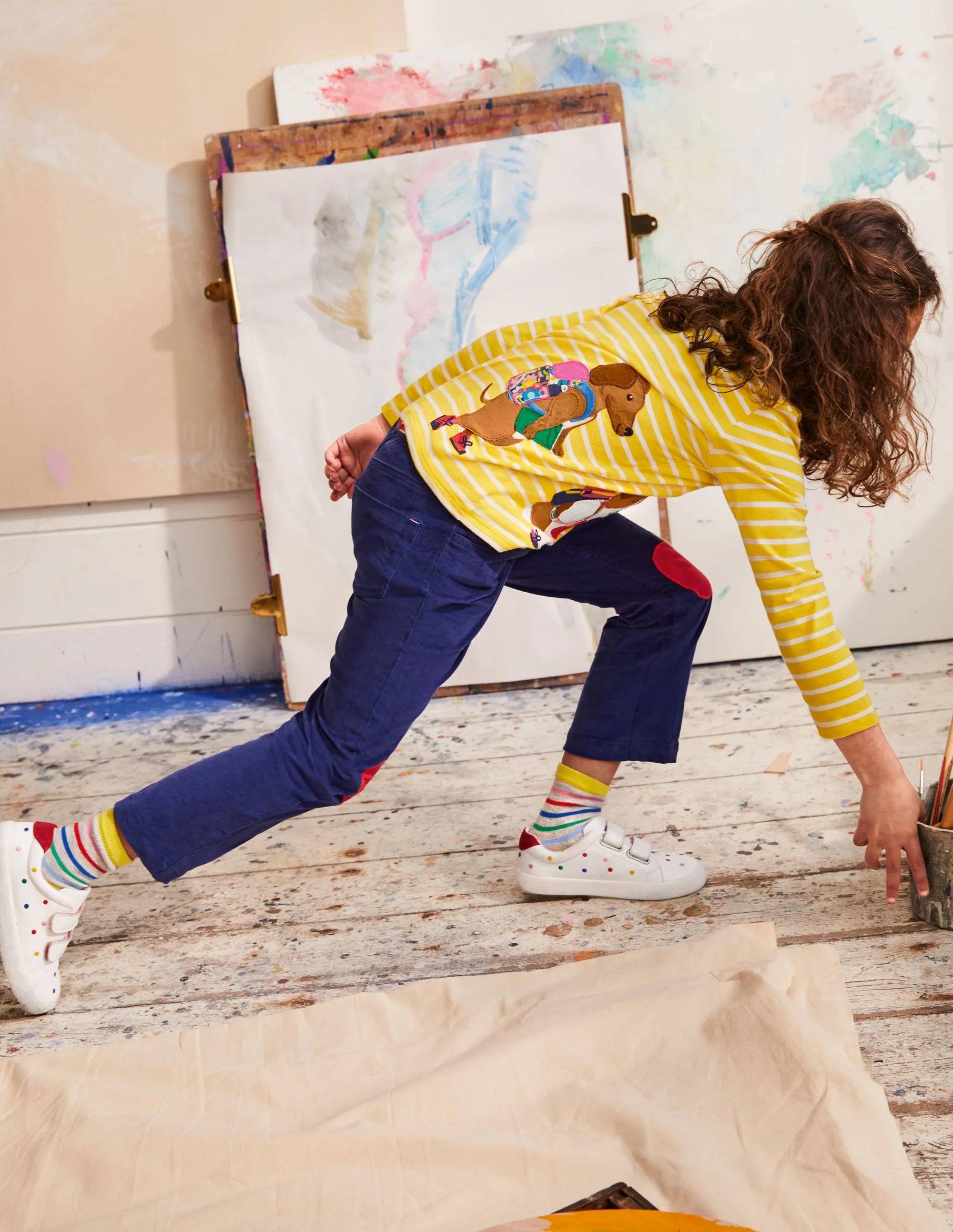 Lift-the-flap T-shirt-Ivory/ Moroccan Blue Sprout