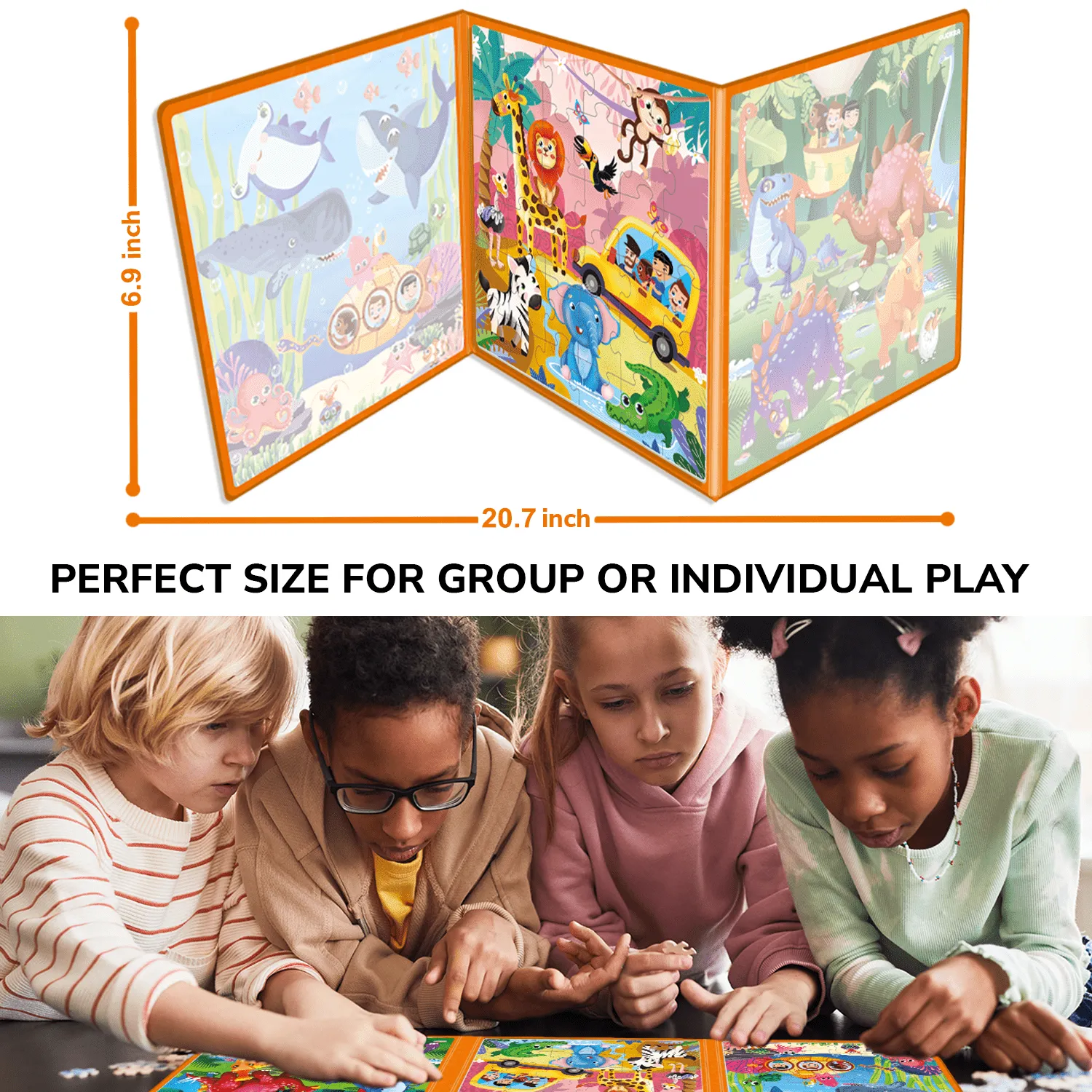 Magnetic Book 3x36 Pcs Puzzles for Kids |  Ocean & Safari Animals