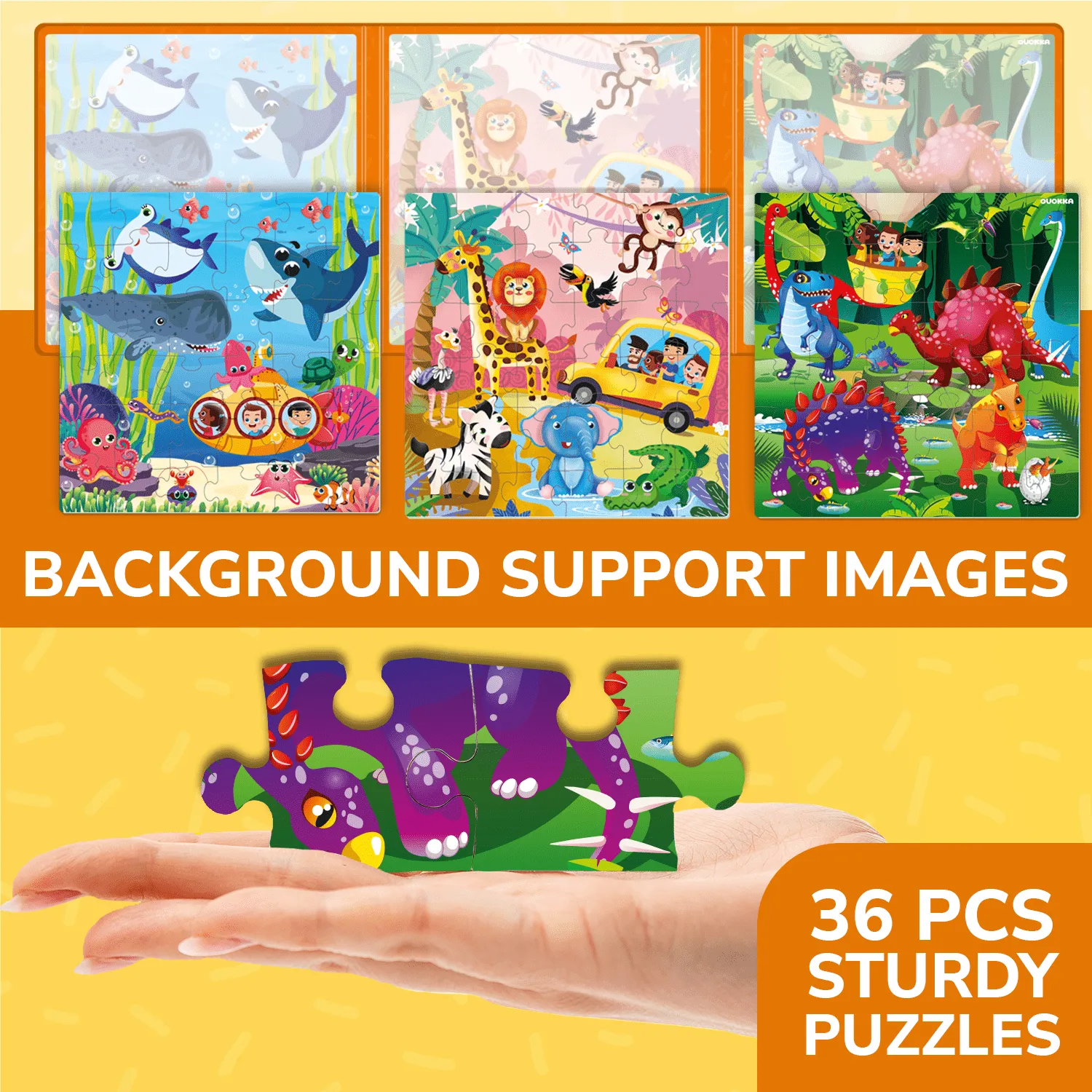 Magnetic Book 3x36 Pcs Puzzles for Kids |  Ocean & Safari Animals