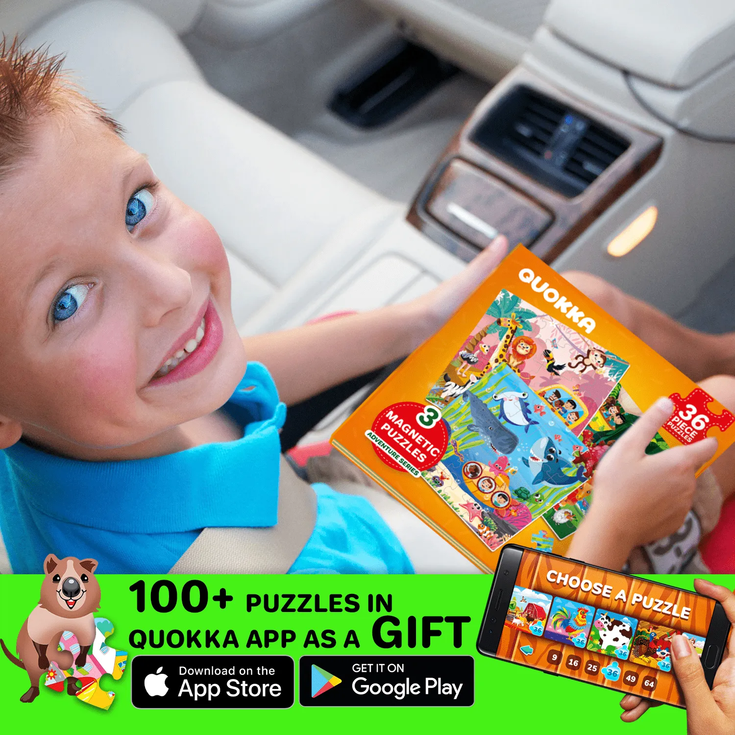 Magnetic Book 3x36 Pcs Puzzles for Kids |  Ocean & Safari Animals
