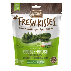 Merrick Fresh Kisses Double-Brush Coconut Oil Extra Small Dog Treats 6oz
