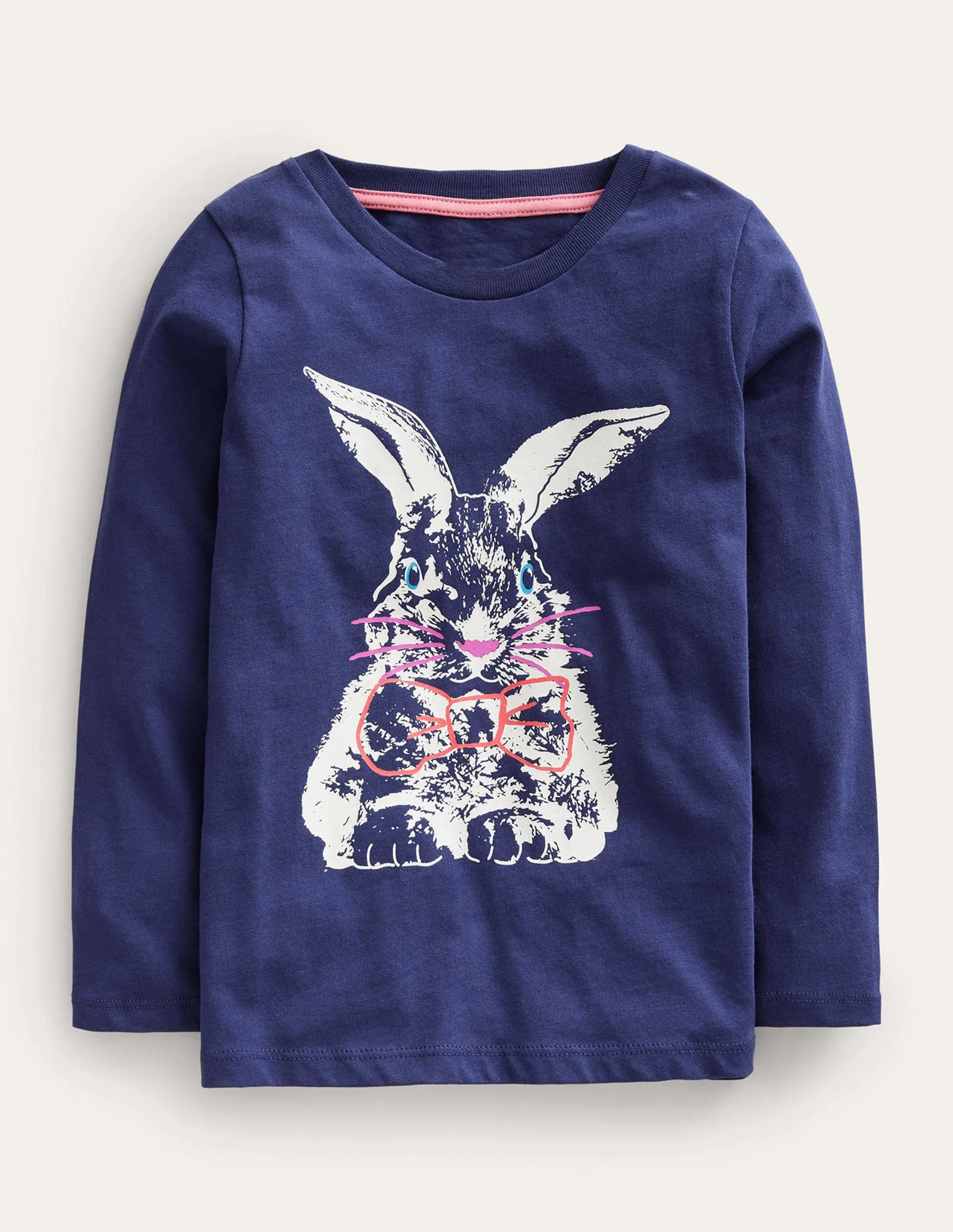 Metallic Logo T-shirt-College Navy Bunny