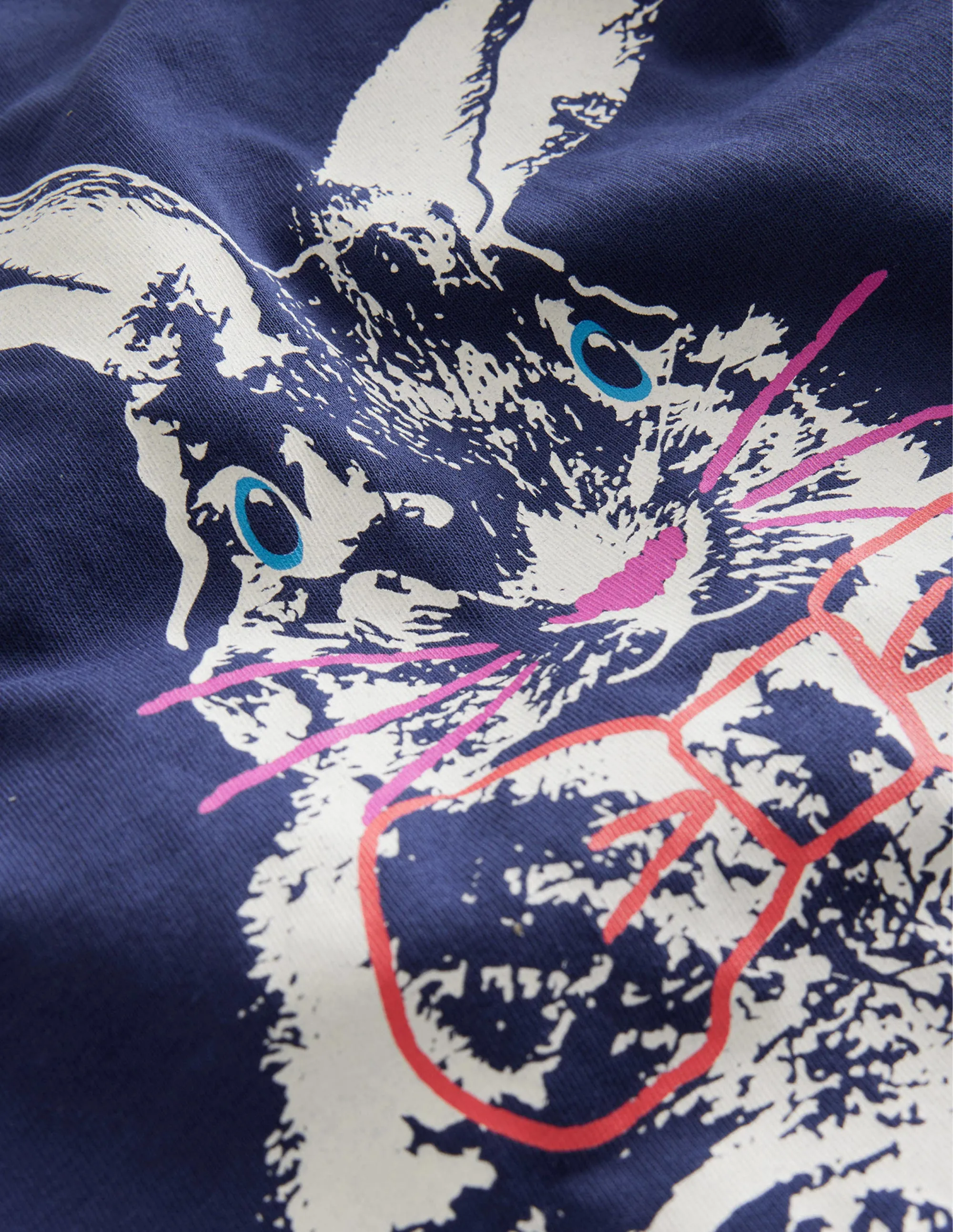 Metallic Logo T-shirt-College Navy Bunny
