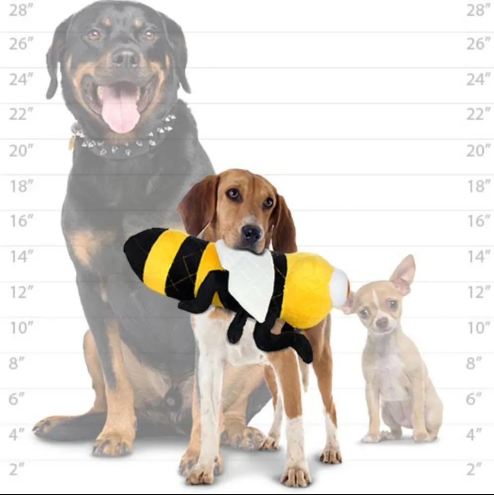 Mighty Microfiber Ball Med Bee, Durable, Squeaky Dog Toy