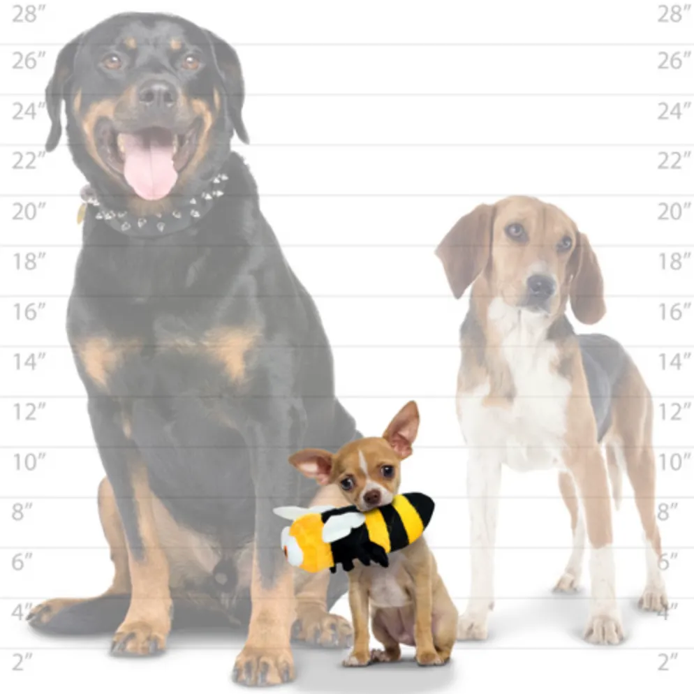 Mighty Microfiber Ball Med Bee, Durable, Squeaky Dog Toy