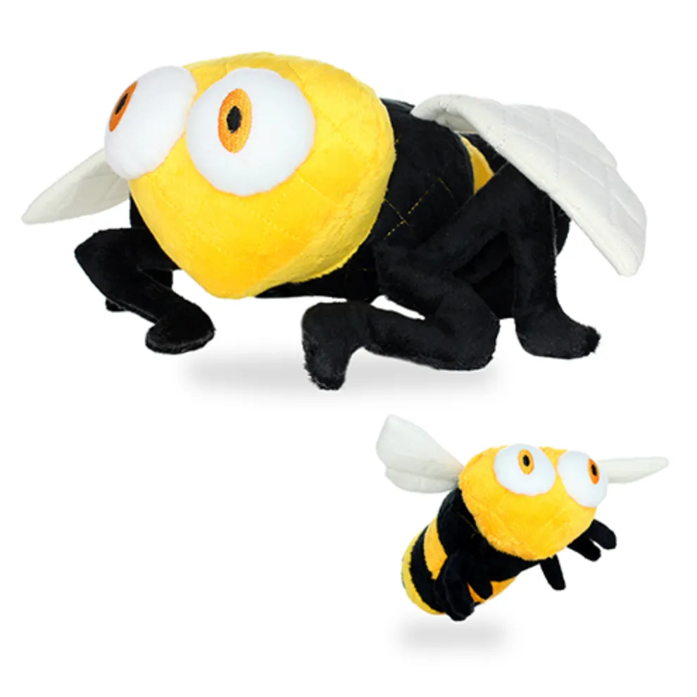 Mighty Microfiber Ball Med Bee, Durable, Squeaky Dog Toy